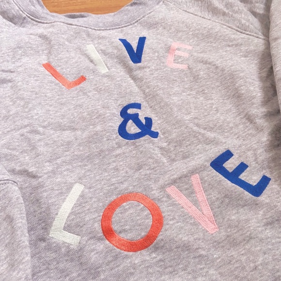 Old Navy French Terry Blouson-Sleeve Embroidered Live and Love Sweatshirt - Picture 2 of 3